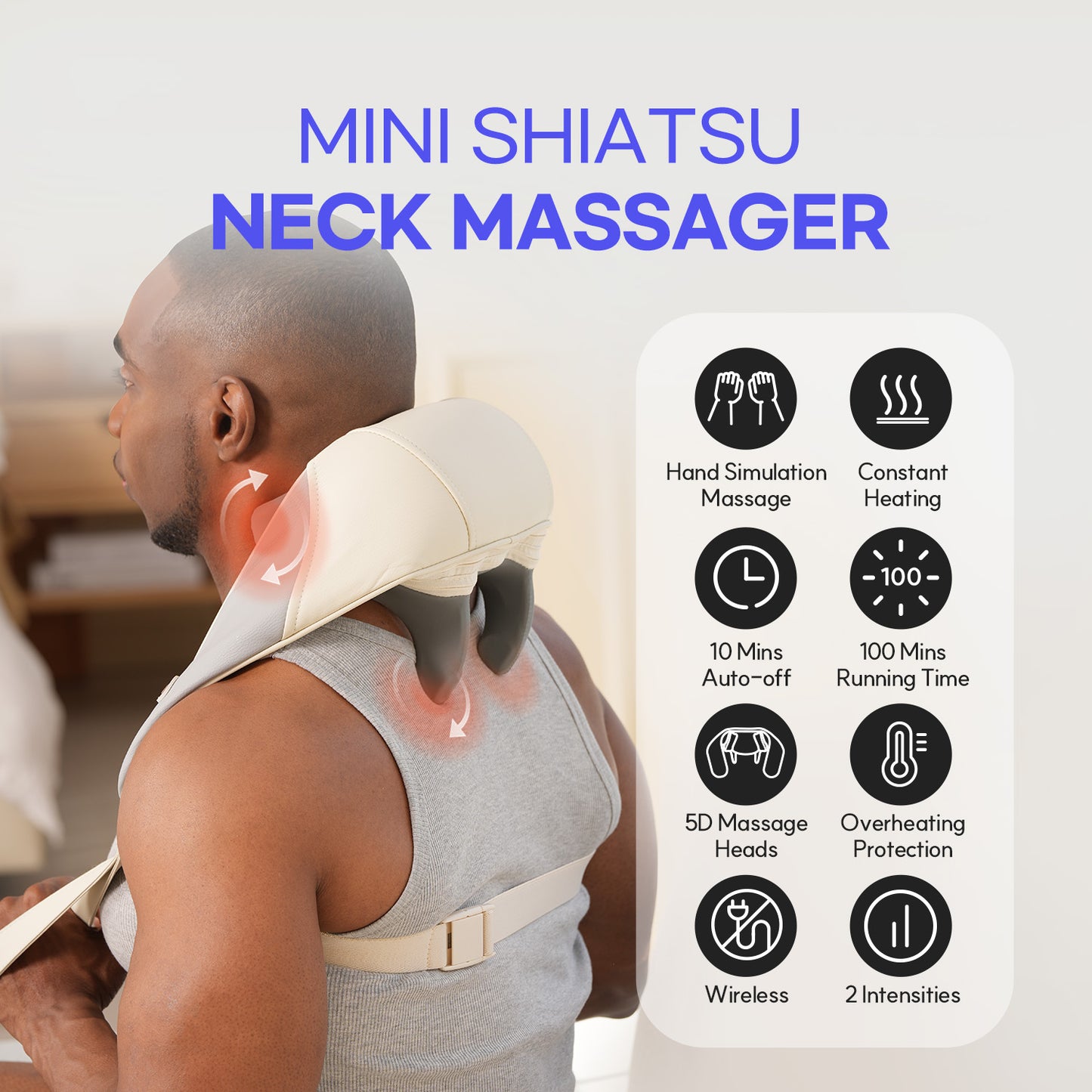 HubiCare Mini massaggiatore shiatsu per il collo HMH-1000 